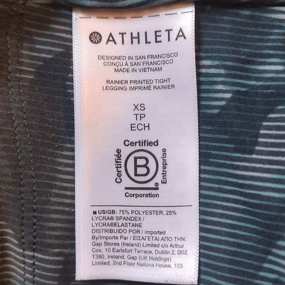 Athleta Leggings Rainier Printed Tight Spliced Floral Minimalistic XS - Picture 9 of 12